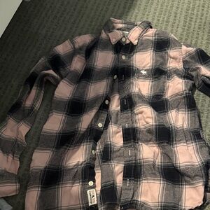 Abercrombie & Fitch Pink and Black Plaid Women's Shirt